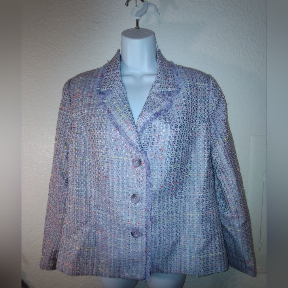 RL Richard Petite Women's Lavender Tweed Jacket sz 16P